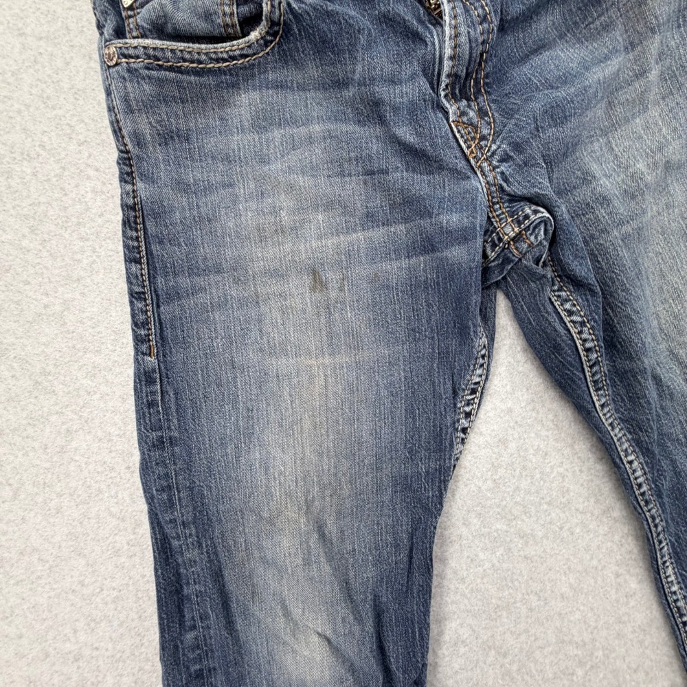 Silver Jeans Co Zac Relaxed Straight Leg Blue Distressed Jeans Mens 34x32 - Picture 2 of 11
